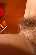 Natural Alisha's special dildo stash from We Are Hairy